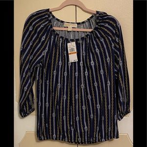 Michael Kors Blue Cotton Blouse Small